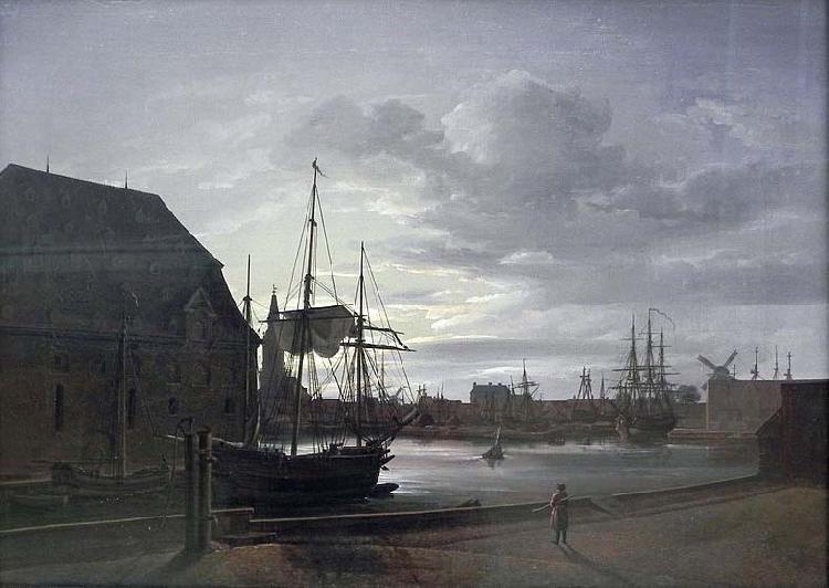 Johan Christian Dahl Frederiksholms Canal in Copenhagen with Christian IV's Brewery oil painting picture